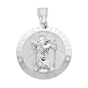 925 Sterling Silver St. Christopher Pendant - Protection Jewelry for Men and Women - Golden Fire Jewelry