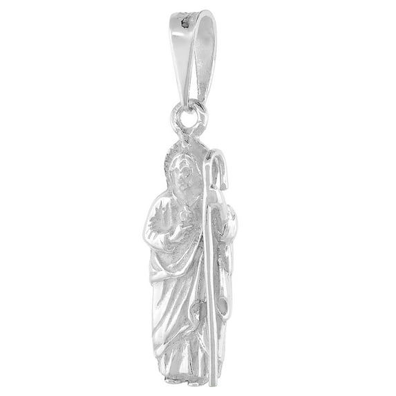 925 Sterling Silver St Jude San Judas Tadeo Charm Pendant 25mm