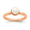 thumbnail image 1 of 925 Sterling Silver Stack Exp. White FW Cultured Pearl Pink-plated Ring Size: 10; for Adults and Teens; for Women and Men, 1 of 5