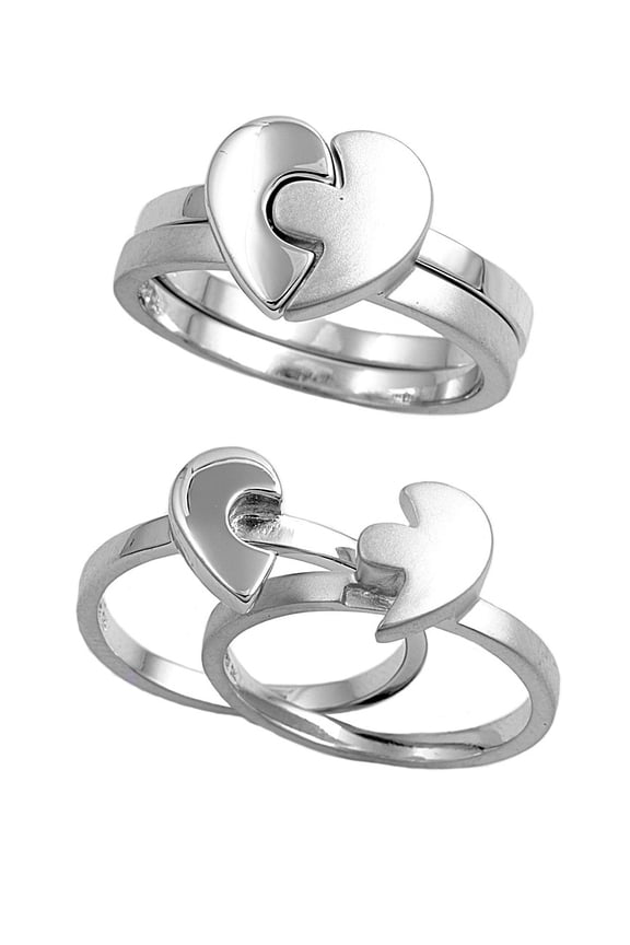 925 Sterling Silver Stackable Broken Heart Ring Size 9