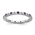 thumbnail image 1 of 925 Sterling Silver Stackable Expressions Amethyst & Diamond Ring Size: 7; for Adults and Teens; for Women and Men, 1 of 5