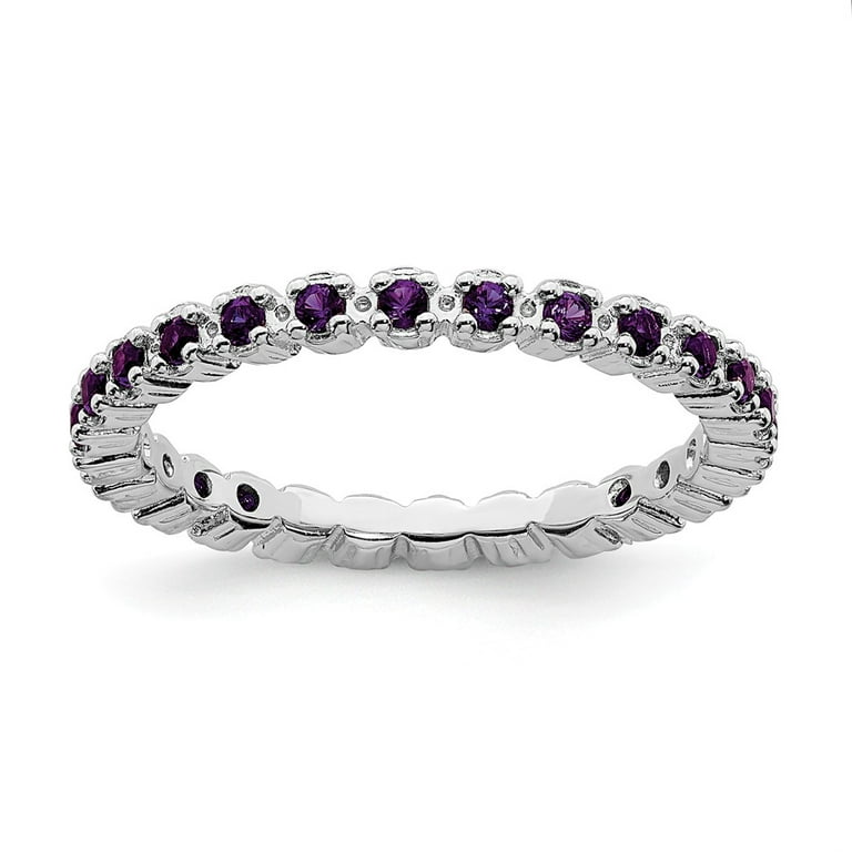 Sterling Silver Stackable Expressions Genuine Diamond Patterned Eternity Ring Sterling Silver Stackable Expressions Genuine Diamond Patterned Eternity Ring