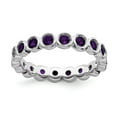 thumbnail image 1 of 925 Sterling Silver Stackable Expressions Amethyst Ring Size: 6; for Adults and Teens; for Women and Men, 1 of 5