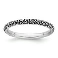 thumbnail image 1 of 925 Sterling Silver Stackable Expressions Antiqued Ring Size: 9; for Adults and Teens; for Women and Men, 1 of 5