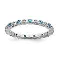 thumbnail image 1 of 925 Sterling Silver Stackable Expressions Blue Topaz & Diamond Ring Size: 6; for Adults and Teens; for Women and Men, 1 of 5