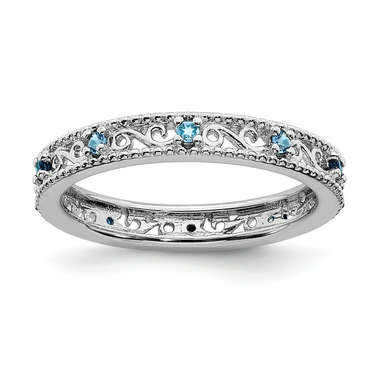 Sterling Silver Stackable Expressions Sky Blue Topaz Eternity Ring Sterling Silver Stackable Expressions Sky Blue Topaz Eternity Ring