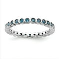 thumbnail image 1 of 925 Sterling Silver Stackable Expressions Blue Topaz Ring Size: 9; for Adults and Teens; for Women and Men, 1 of 5