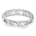 thumbnail image 1 of 925 Sterling Silver Stackable Expressions Carved Ring Size: 8; for Adults and Teens; for Women and Men, 1 of 4