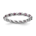 thumbnail image 1 of 925 Sterling Silver Stackable Expressions Created Pink Sapphire Ring Size: 8; for Adults and Teens; for Women and Men, 1 of 5