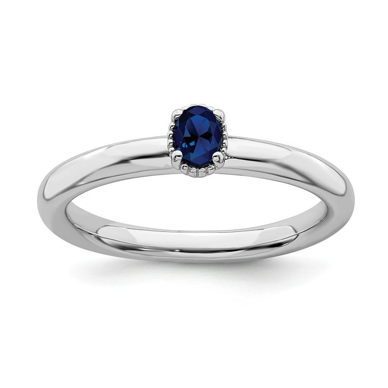 Sterling Silver Stackable Expressions Created Blue Sapphire Ring Sterling Silver Stackable Expressions Created Blue Sapphire Ring