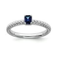 thumbnail image 1 of 925 Sterling Silver Stackable Expressions Created Sapphire Single Stone Ring Size: 9; for Adults and Teens; for Women and Men, 1 of 5