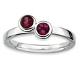 thumbnail image 1 of 925 Sterling Silver Stackable Expressions Dbl Round Rhodolite Garnet Ring Size: 7; for Adults and Teens; for Women and Men, 1 of 5