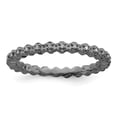 thumbnail image 1 of 925 Sterling Silver Stackable Expressions Diamond Black-plated Ring Size: 6; for Adults and Teens; for Women and Men, 1 of 5