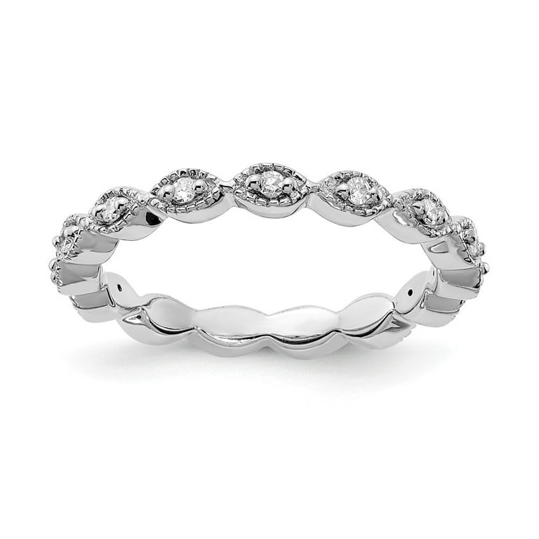 Sterling Silver Stackable Expressions Genuine Diamond Patterned Eternity Ring
