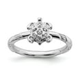 thumbnail image 1 of 925 Sterling Silver Stackable Expressions Diamond Turtle Ring Size: 7; for Adults and Teens; for Women and Men, 1 of 5