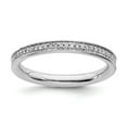 thumbnail image 1 of 925 Sterling Silver Stackable Expressions & Diamonds Polished Ring Size: 7; for Adults and Teens; for Women and Men, 1 of 5