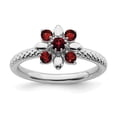 thumbnail image 1 of 925 Sterling Silver Stackable Expressions Garnet Ring Size: 7; for Adults and Teens; for Women and Men, 1 of 5