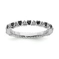 thumbnail image 1 of 925 Sterling Silver Stackable Expressions Hearts Black & White Diamond Ring Size: 9; for Adults and Teens; for Women and Men, 1 of 5