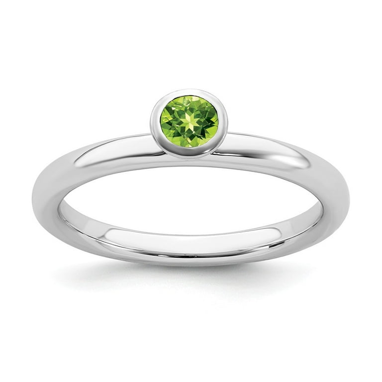 Sterling Silver Stackable Expressions Round Peridot Ring Sterling Silver Stackable Expressions Round Peridot Ring