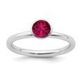 thumbnail image 1 of 925 Sterling Silver Stackable Expressions High 5mm July Swarovski Ring Size: 6; for Adults and Teens; for Women and Men, 1 of 5