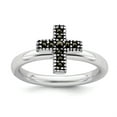 thumbnail image 1 of 925 Sterling Silver Stackable Expressions Marcasite Cross Ring Size: 10; for Adults and Teens; for Women and Men, 1 of 5