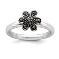 thumbnail image 1 of 925 Sterling Silver Stackable Expressions Marcasite Scalloped Ring Size: 10; for Adults and Teens; for Women and Men, 1 of 5