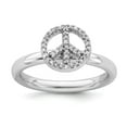 thumbnail image 1 of 925 Sterling Silver Stackable Expressions Peace Symbol Diamond Ring Size: 8; for Adults and Teens; for Women and Men, 1 of 5