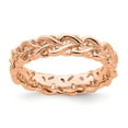 thumbnail image 1 of 925 Sterling Silver Stackable Expressions Pink-plated Carved Ring Size: 7; for Adults and Teens; for Women and Men, 1 of 5