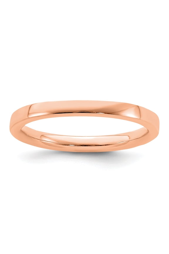 925 Sterling Silver Stackable Expressions Pink-plated Polished Ring Size: 7; for Adults and Teens; for Women and Men