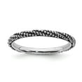 thumbnail image 1 of 925 Sterling Silver Stackable Expressions Polished Antiqued Ring Size: 6; for Adults and Teens; for Women and Men, 1 of 5