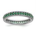 thumbnail image 1 of 925 Sterling Silver Stackable Expressions Polished Cr. Emerald Eternity Ring Size: 10; for Adults and Teens; for Women and Men, 1 of 5