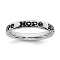 thumbnail image 1 of 925 Sterling Silver Stackable Expressions Polished Enameled Hope Ring Size: 5; for Adults and Teens; for Women and Men, 1 of 5