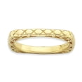 thumbnail image 1 of 925 Sterling Silver Stackable Expressions Polished Gold-plate Princess Square Ring Size: 9; for Adults and Teens; for Women and Men, 1 of 4