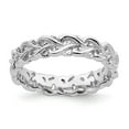 thumbnail image 1 of 925 Sterling Silver Stackable Expressions Polished Intertwined Heart Ring Size: 7; for Adults and Teens; for Women and Men, 1 of 5