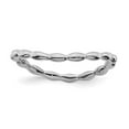 thumbnail image 1 of 925 Sterling Silver Stackable Expressions Polished Rhodium-plate Wave Ring Size: 5; for Adults and Teens; for Women and Men, 1 of 5