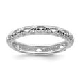 thumbnail image 1 of 925 Sterling Silver Stackable Expressions Rhodium Carved Ring Size: 10; for Adults and Teens; for Women and Men, 1 of 5