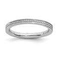 thumbnail image 1 of 925 Sterling Silver Stackable Expressions Rhodium Channeled Ring Size: 10; for Adults and Teens; for Women and Men, 1 of 5