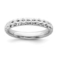 thumbnail image 1 of 925 Sterling Silver Stackable Expressions Rhodium Ring Size: 6; for Adults and Teens; for Women and Men, 1 of 5