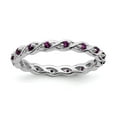 thumbnail image 1 of 925 Sterling Silver Stackable Expressions Rhodolite Garnet Ring Size: 7; for Adults and Teens; for Women and Men, 1 of 5