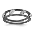 thumbnail image 1 of 925 Sterling Silver Stackable Expressions Ruthenium-plated Diamond Jacket Ring Size: 6; for Adults and Teens; for Women and Men, 1 of 5