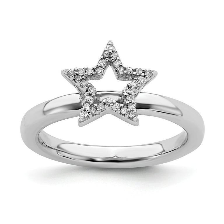 Sterling Silver Stackable Expressions Diamond Star Ring Sterling Silver Stackable Expressions Diamond Star Ring