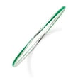 thumbnail image 1 of 925 Sterling Silver Stackable Expressions Twisted Green Enamel Bangle; for Adults and Teens; for Women and Men, 1 of 3