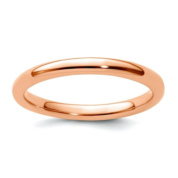 925 Sterling Silver Stackable Pink Plated Polished Ring Size 10 Stackable Ring for Women - 2.3 Grams