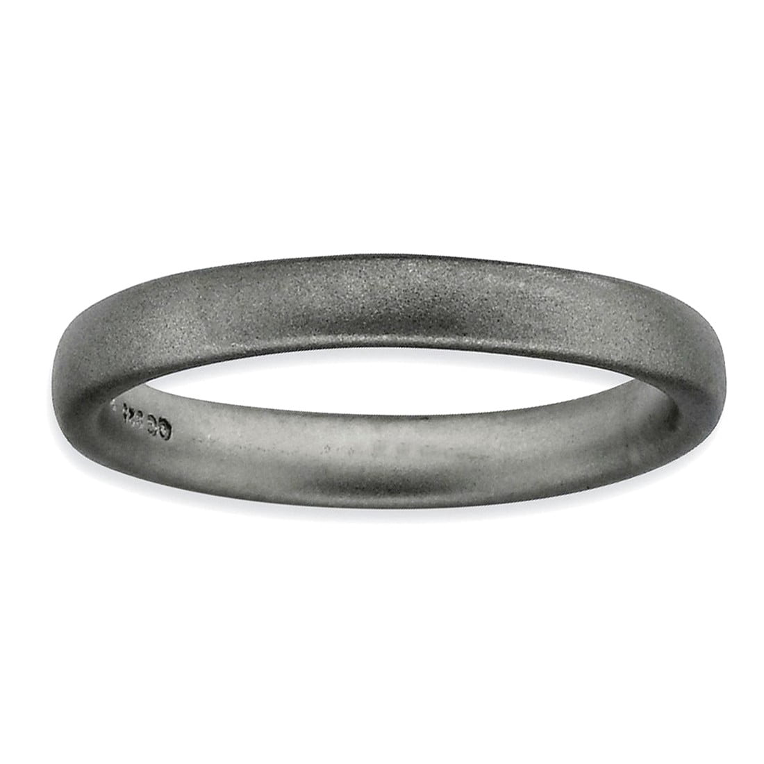 925 Sterling Silver Stackable Rhodium Satin Ring Size 6 Stackable Ring for Women - 2.9 Grams