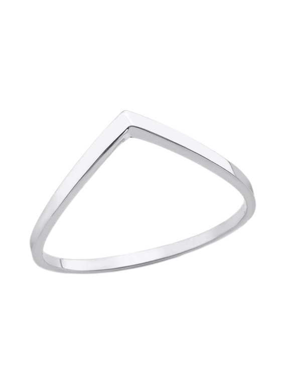 925 Sterling Silver Stackable V-Shape Chevron Ring (Size 5)