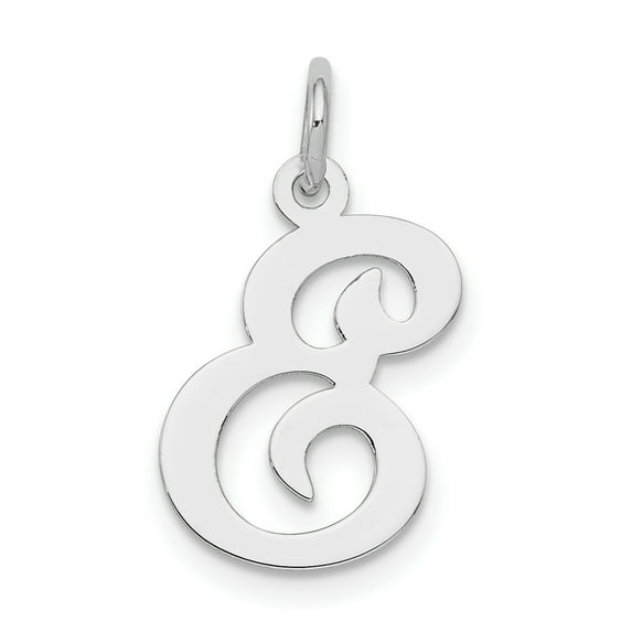 925 Sterling Silver Stamped Initial E Charm Pendant