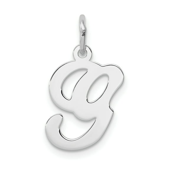 925 Sterling Silver Stamped Initial G Charm Pendant