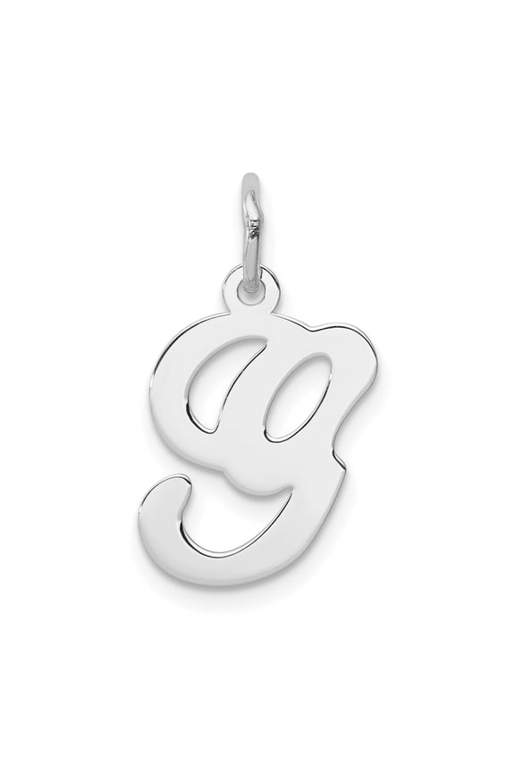 925 Sterling Silver Stamped Initial G Charm Pendant