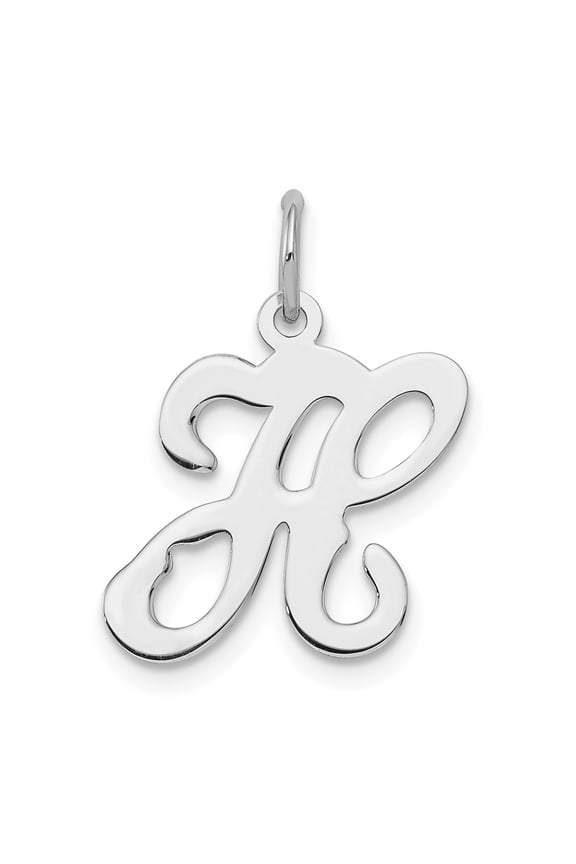 925 Sterling Silver Stamped Initial H Charm Pendant