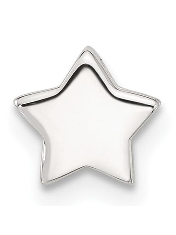 925 Sterling Silver Star Pendant Charm, Polished Five-Point Celestial Design